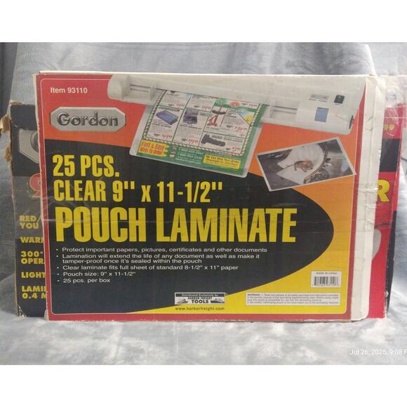 GORDON 9" HOT LAMINATOR 92499 and Gordon Pouch Laminate, 9 X 11 X 1/2”, 9 PCs - Picture 3 of 5